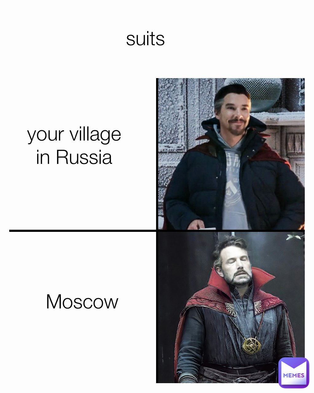 Moscow suits your village in Russia