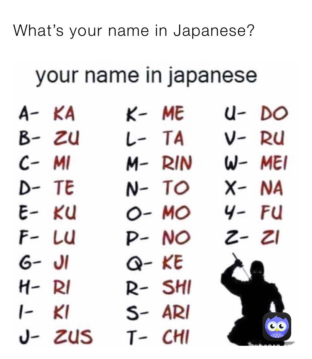 What’s your name in Japanese?