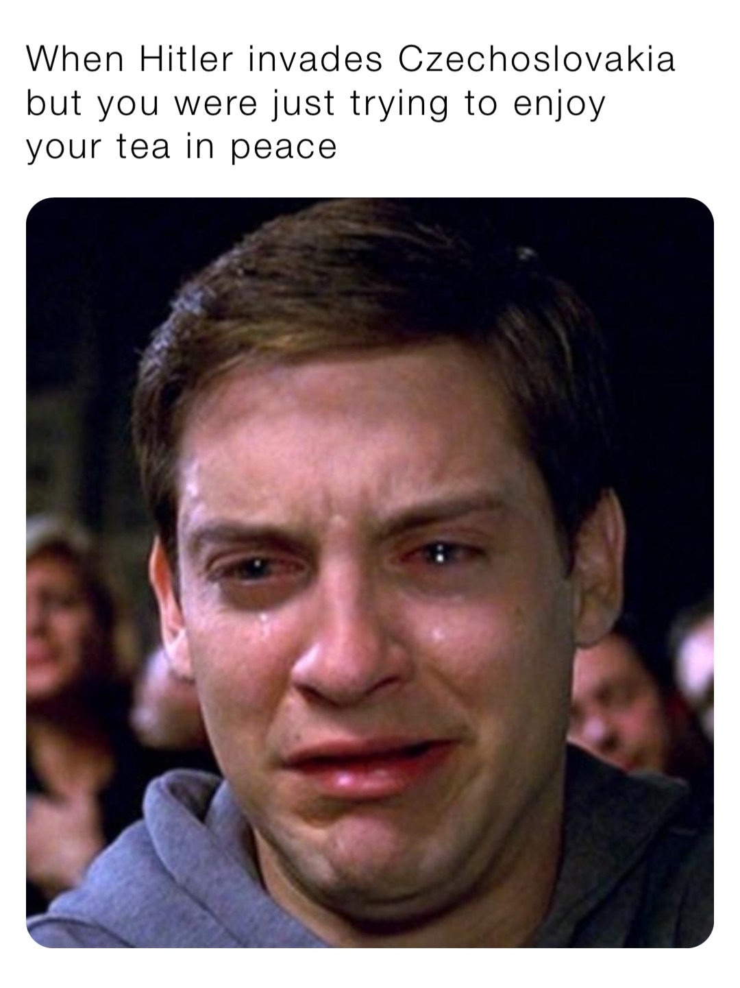 When Hitler invades Czechoslovakia but you were just trying to enjoy your tea in peace