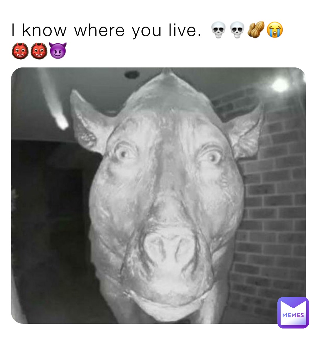 I know where you live. 💀💀🥜😭👹👹😈