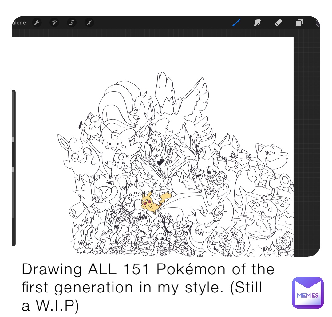 Drawing ALL 151 Pokémon of the first generation in my style. (Still a W.I.P)