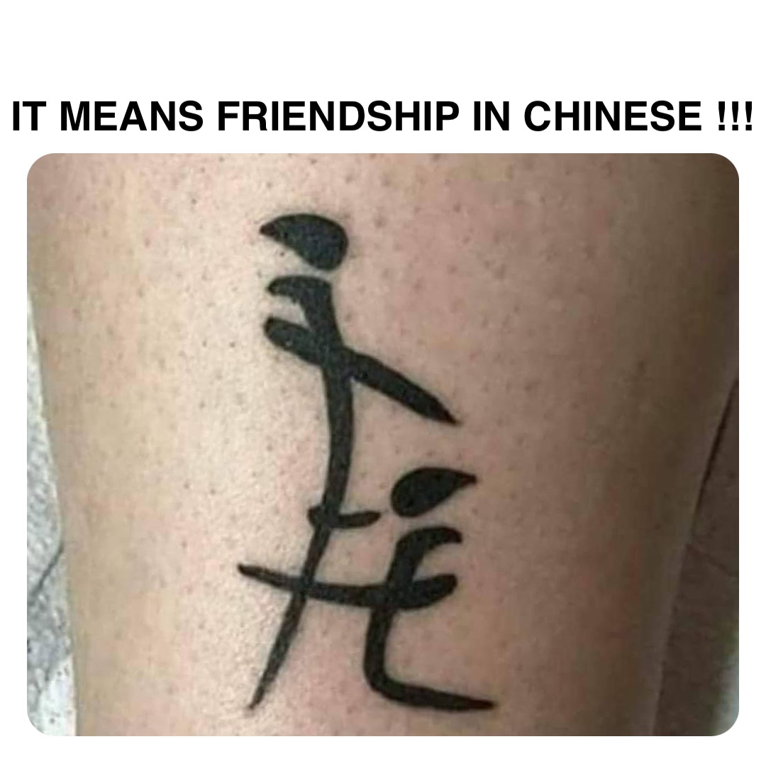 Double tap to edit IT MEANS FRIENDSHIP IN CHINESE !!!