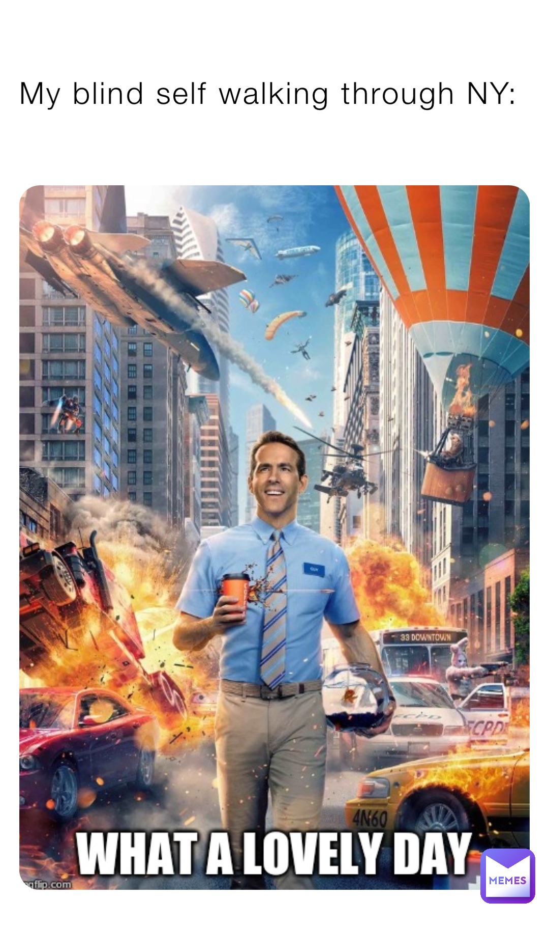 My blind self walking through NY: