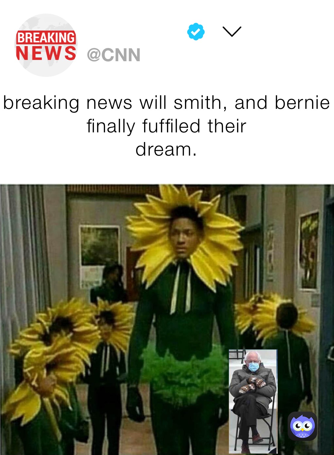 breaking news will smith, and bernie finally fuffiled their 
dream.

