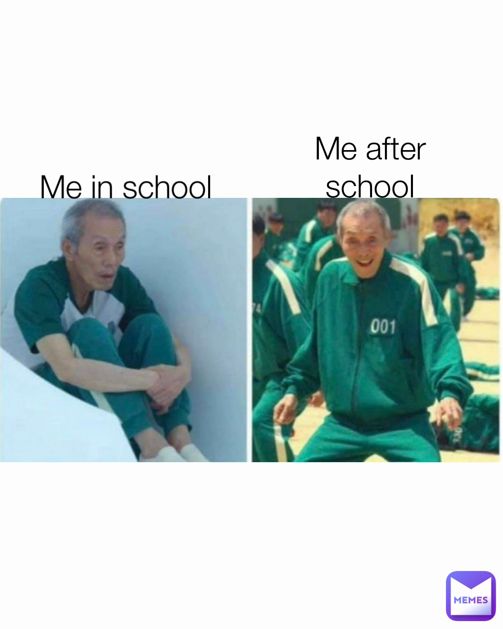 Me after school Me in school