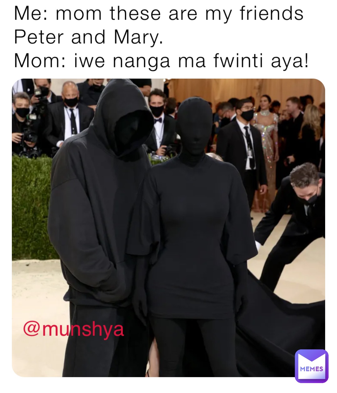 Me mom these are my friends peter and mary mom iwe nanga ma fwinti