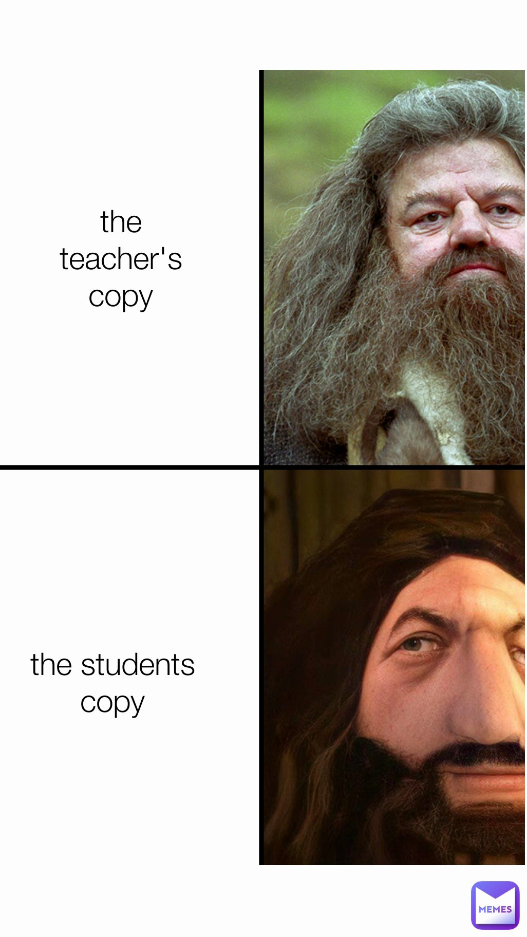 the students copy the teacher's copy Type Text