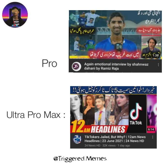 Pro Ultra Pro Max : @Triggered Memes