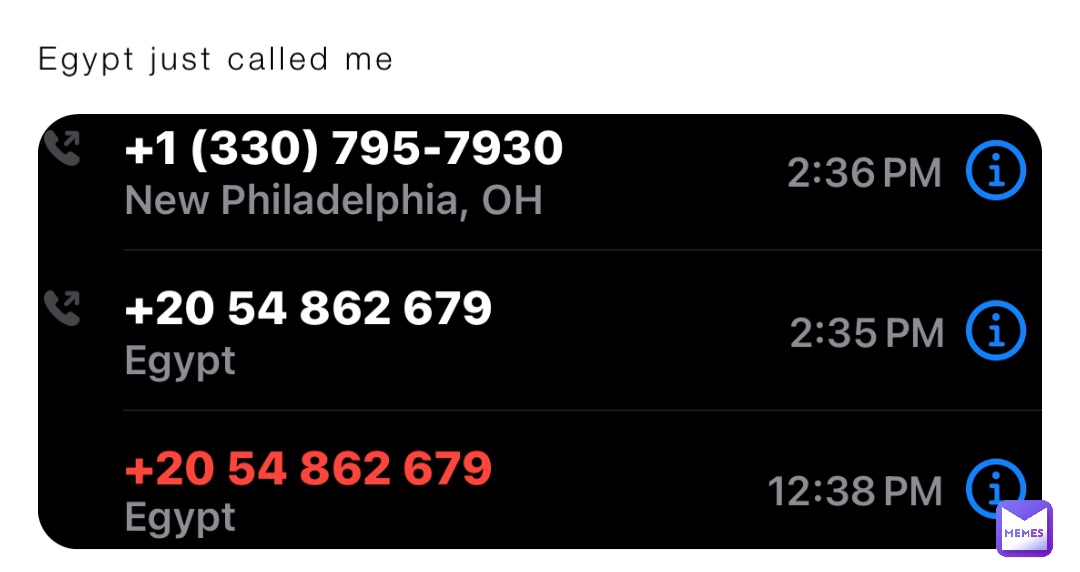 Egypt just called me