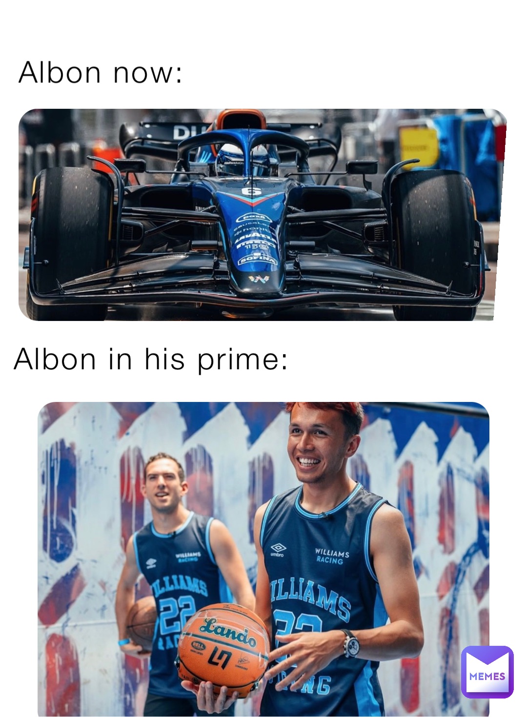 Albon now: Albon in his prime: