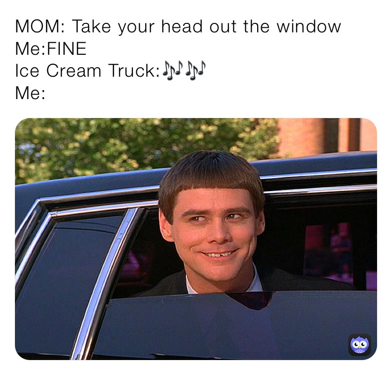 MOM: Take your head out the window
Me:FINE
Ice Cream Truck:🎶🎶
Me: