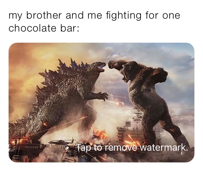 my brother and me fighting for one chocolate bar: 