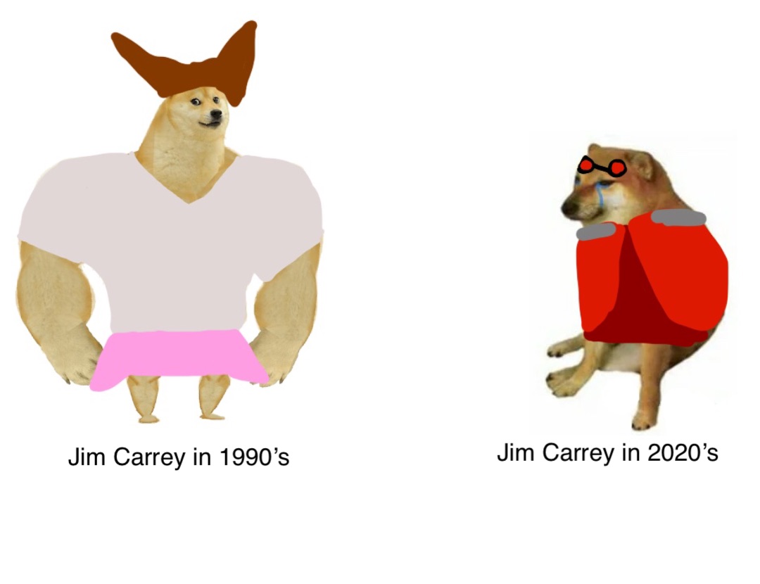 Jim Carrey in 1990’s Jim Carrey in 2020’s