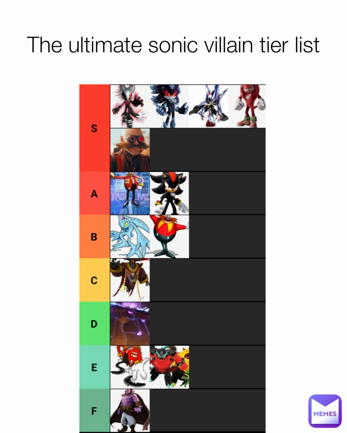 The ultimate sonic villain tier list