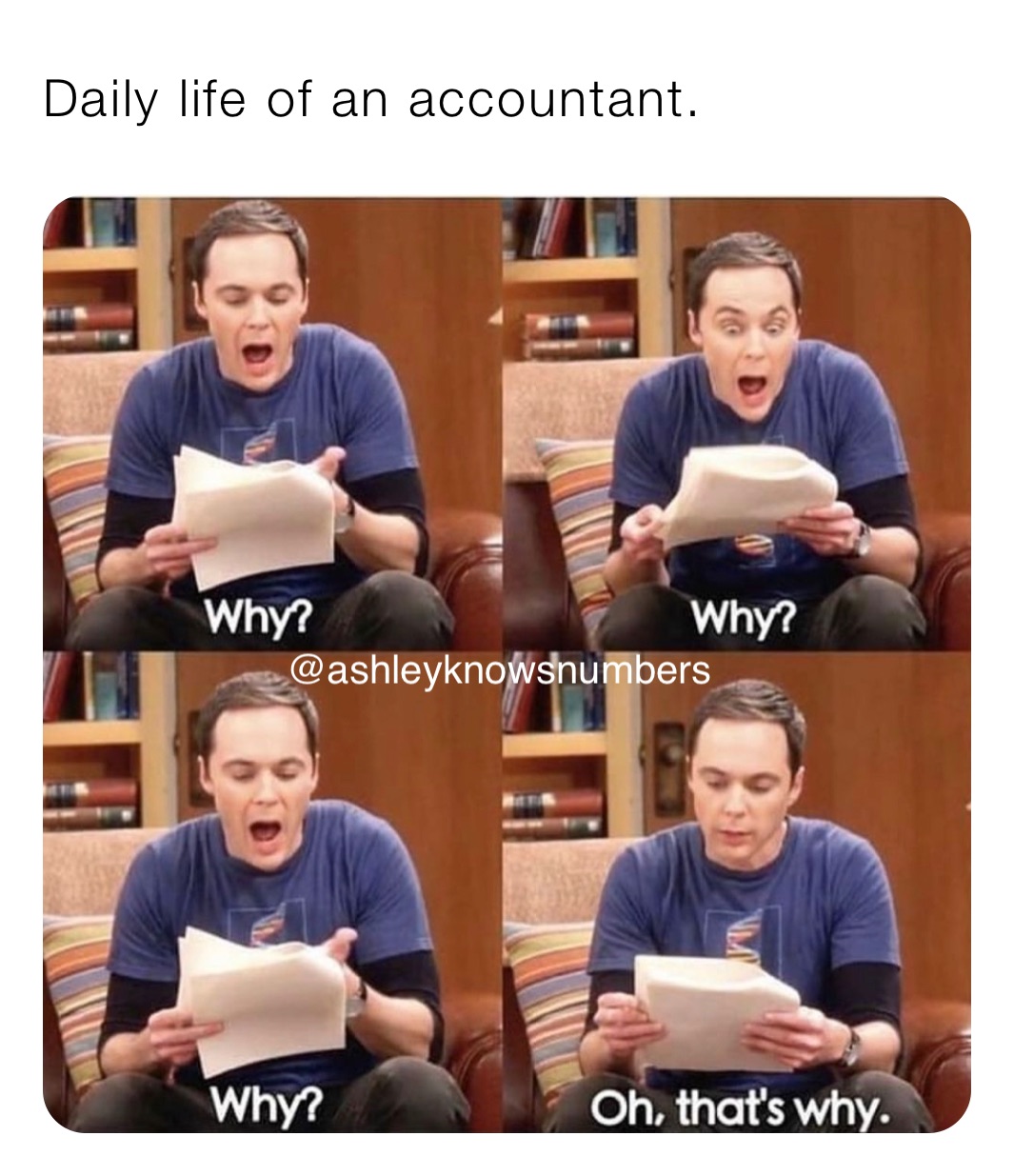 Daily life of an accountant. 