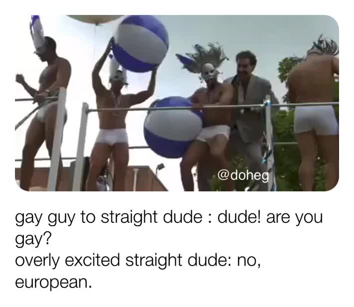 It\u2019s true,  #Europeans are more socially evolved, questionable? Almost always, lol
.
.
.
.
.
 #georgeclooney  #gayboy  #austinpowers  #borat  #fitnessmotivation  #fitnessaddict  #americancinema  #gaypride  #paris  #europe  #deathproof  #eu  #europetrip  #instafit  #gymlife  #gymaddict  #europeantour  #scruff  #michaelbay  #zombieland  #europa  #travel  #fitness  #homeworkout  #gogoboy  #fitnessmodel  #workout  #coreyfeldman