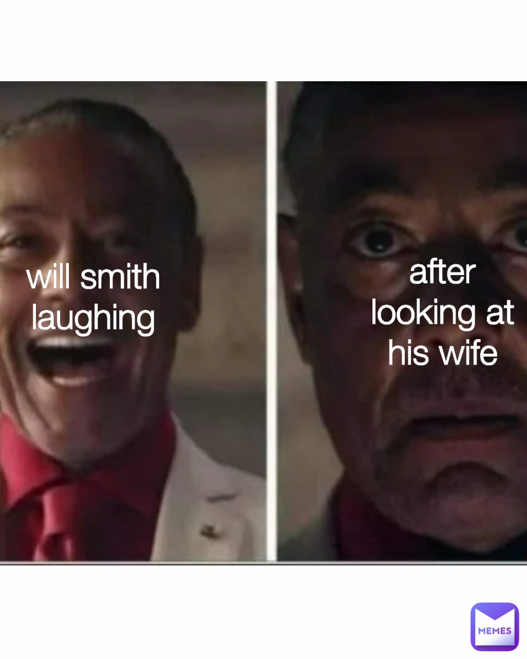 after looking at his wife will smith laughing