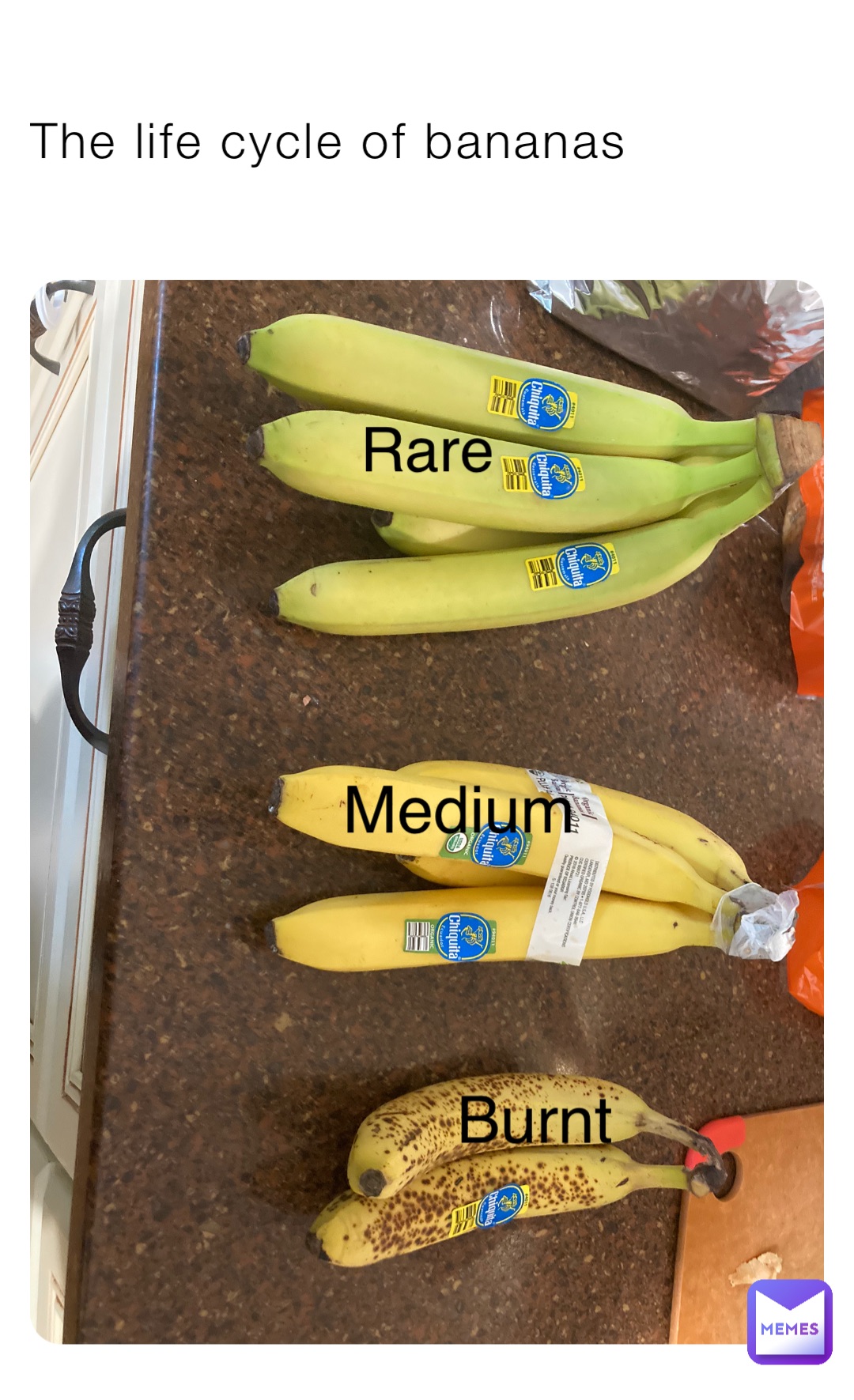 The life cycle of bananas Rare Medium Burnt