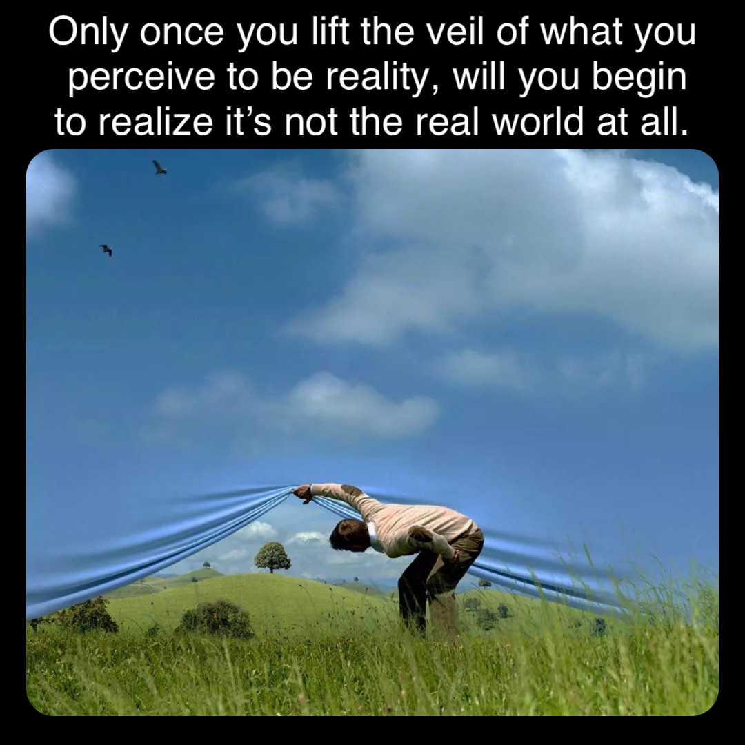Double tap to edit Only once you lift the veil of what you perceive to be reality, will you begin to realize it’s not the real world at all.