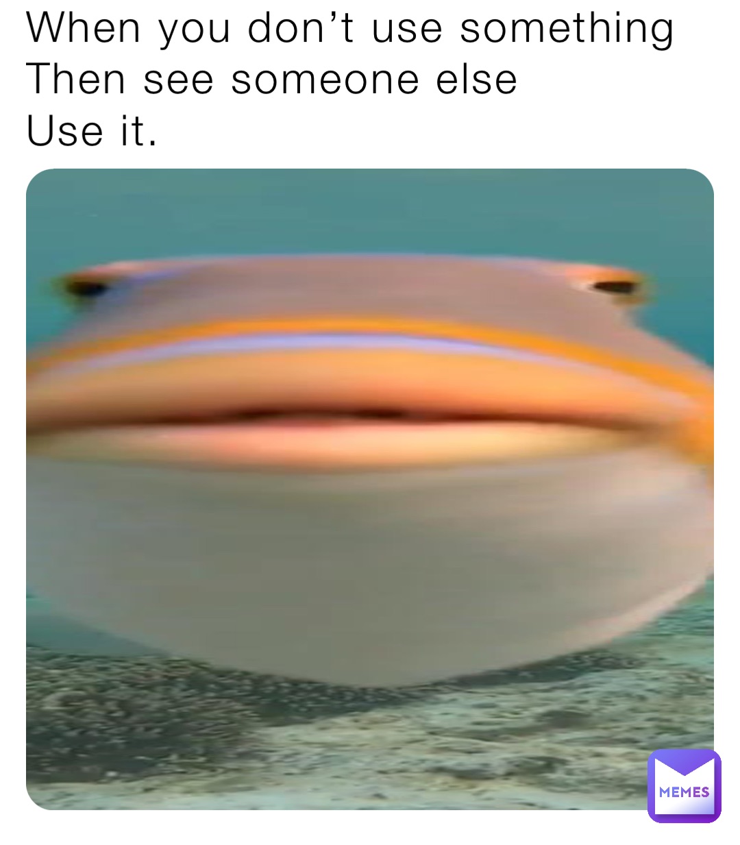 When you don’t use something 
Then see someone else
Use it.
