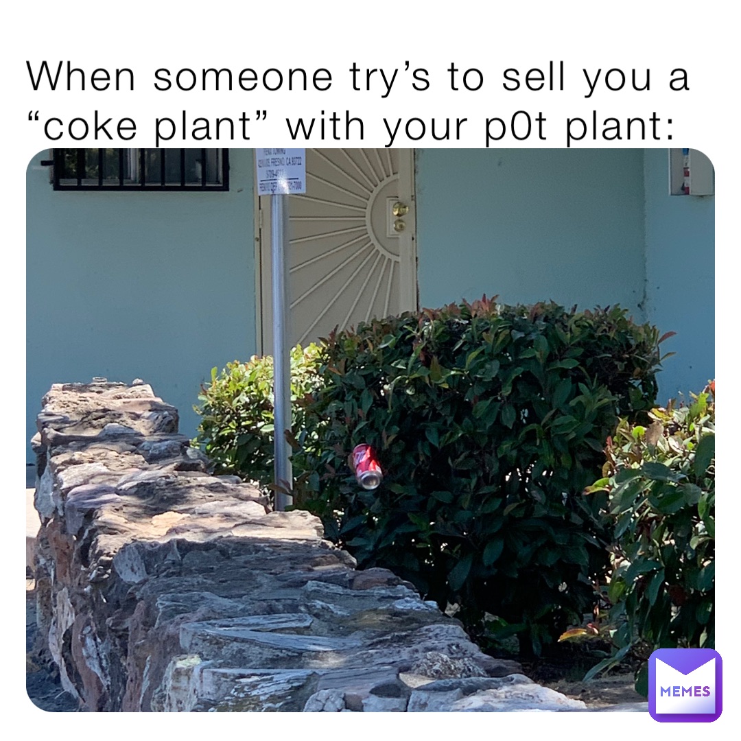 When someone try’s to sell you a “coke plant” with your p0t plant: