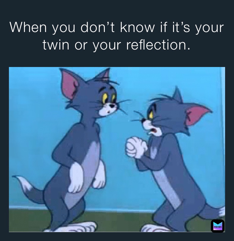 When you don’t know if it’s your twin or your reflection.