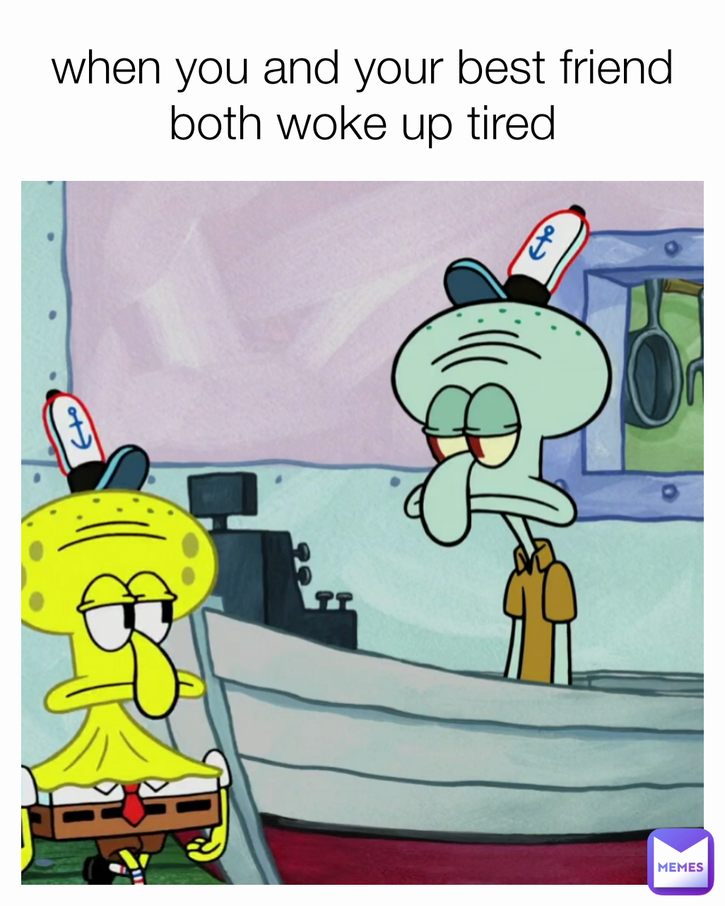 waking up tired meme