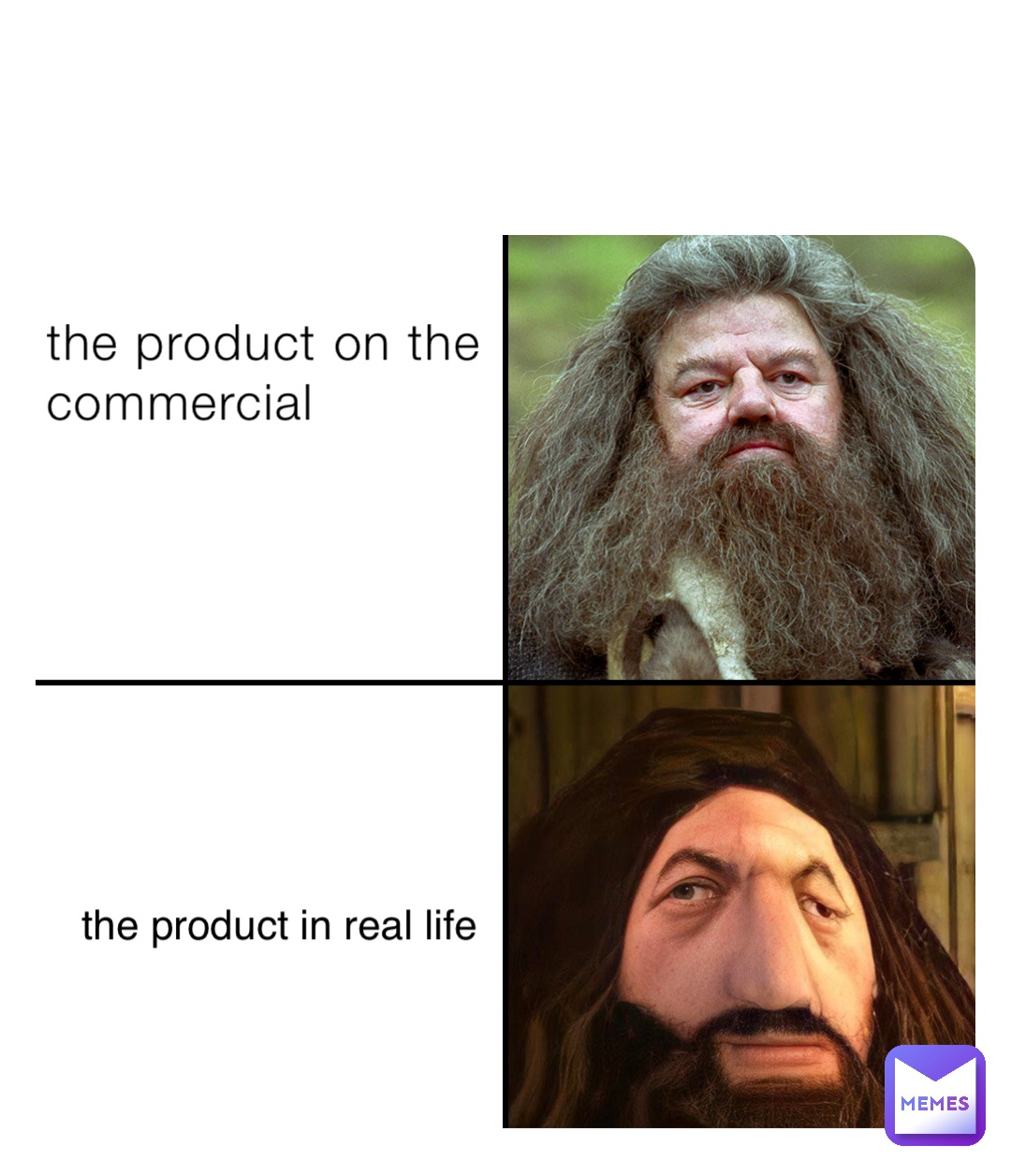 the product on the commercial the product in real life