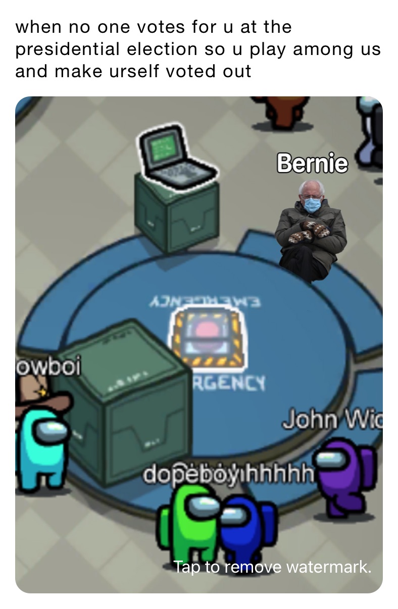 when no one votes for u at the presidential election so u play among us and make urself voted out 