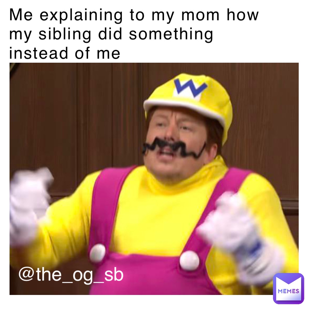 Me explaining to my mom how my sibling did something instead of me @the_og_sb