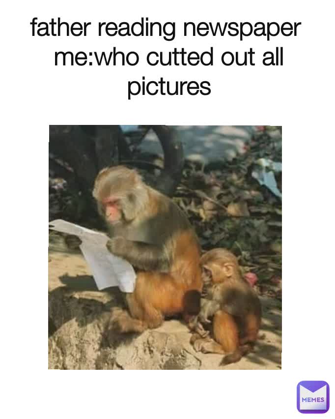 Small Monkey Looking At Big Monkey Reading A Piece of Paper Meme Template