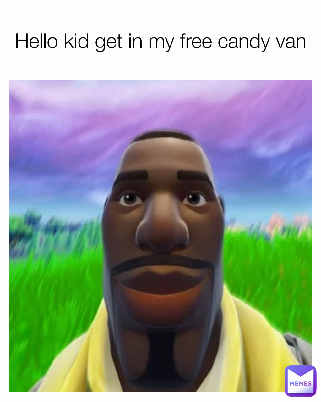 Hello kid get in my free candy van