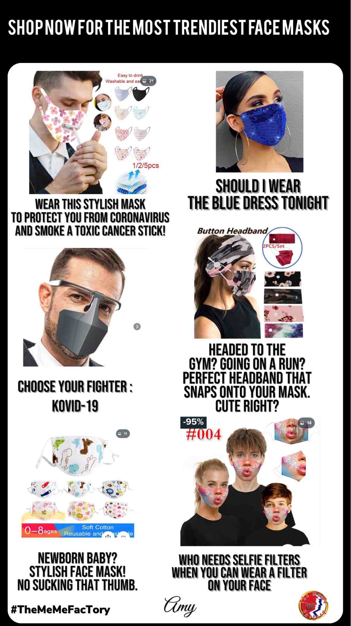 Shop Now For The Trendiest Face Masks! 😂 #TheMeMeFacTory #memes #coronavirus Facemasks