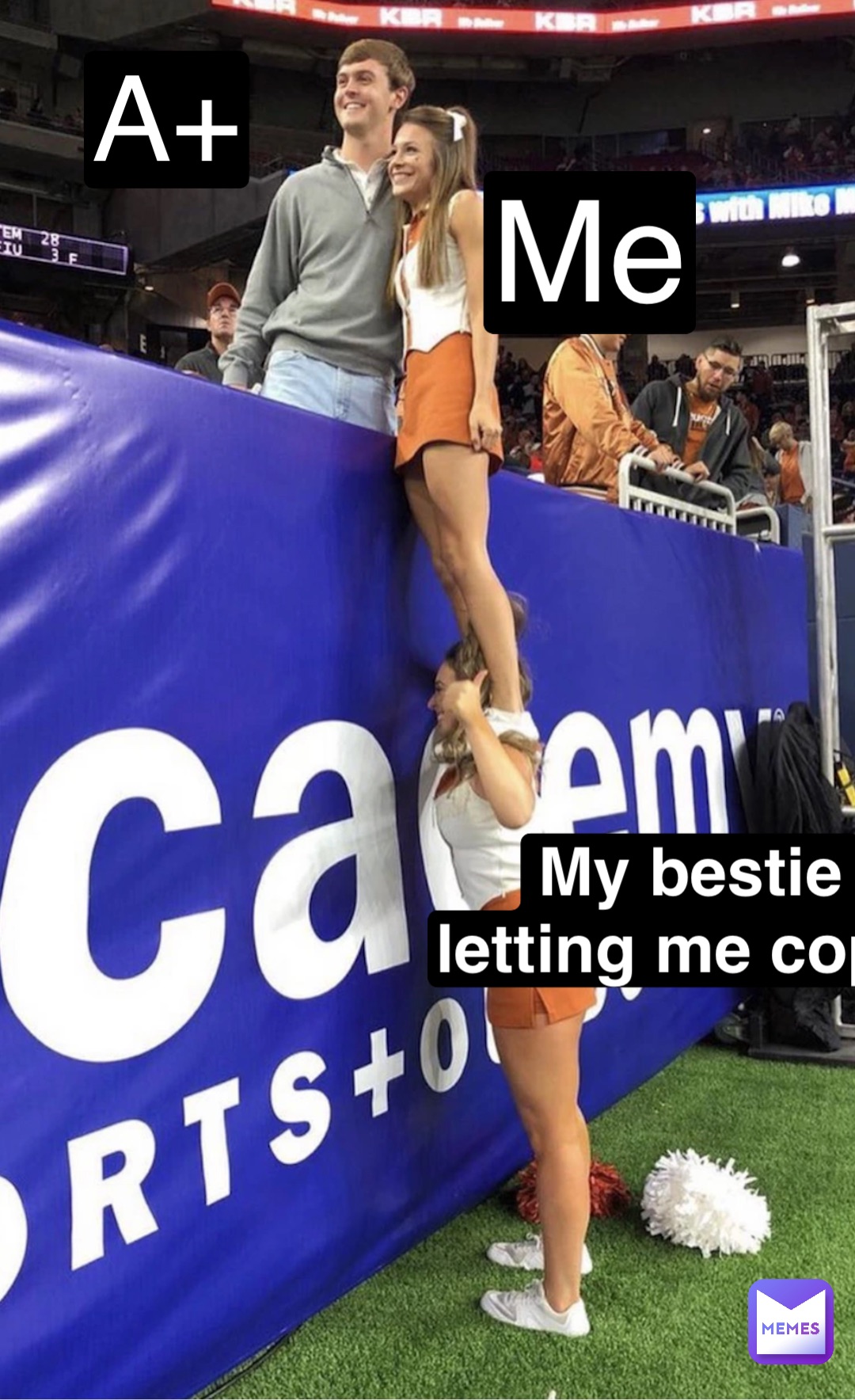My bestie letting me copy Me A+