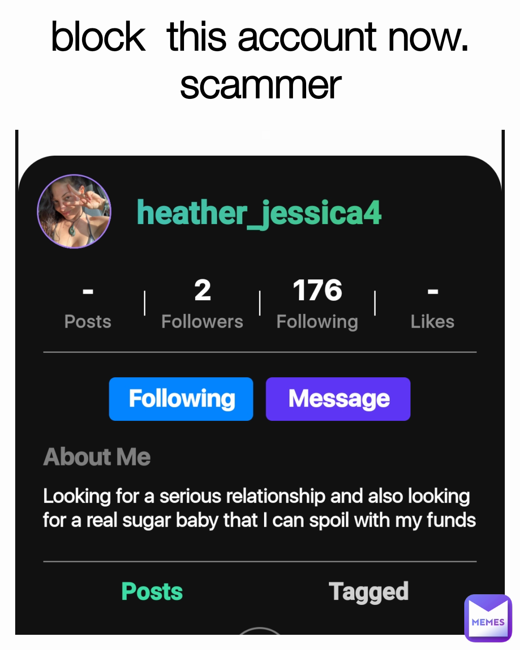 block  this account now. scammer
