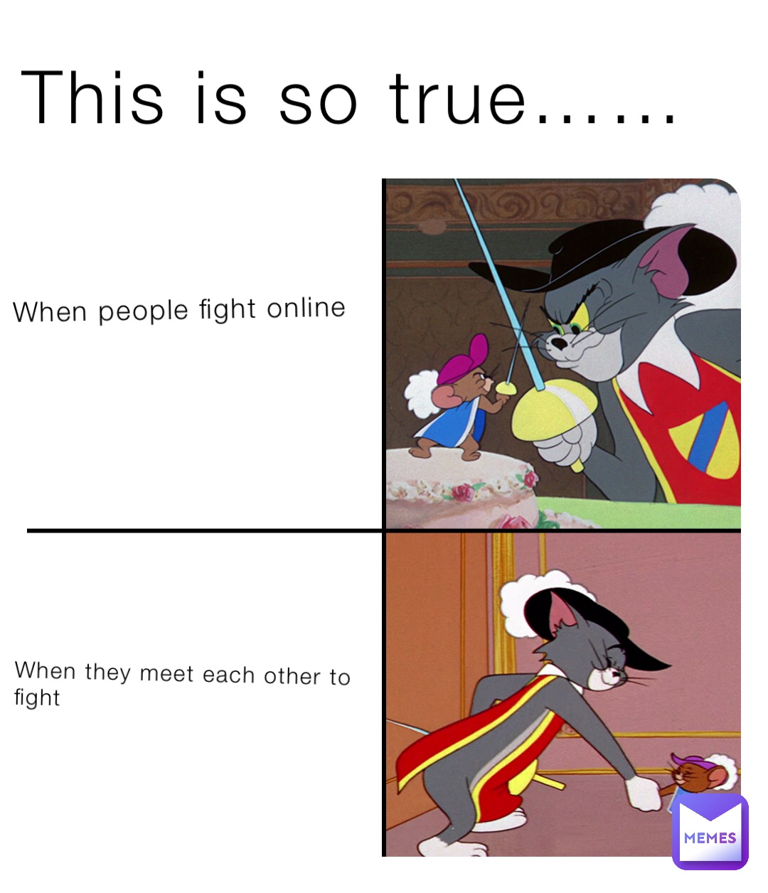 This is so true…… When people fight online When they meet each other to fight