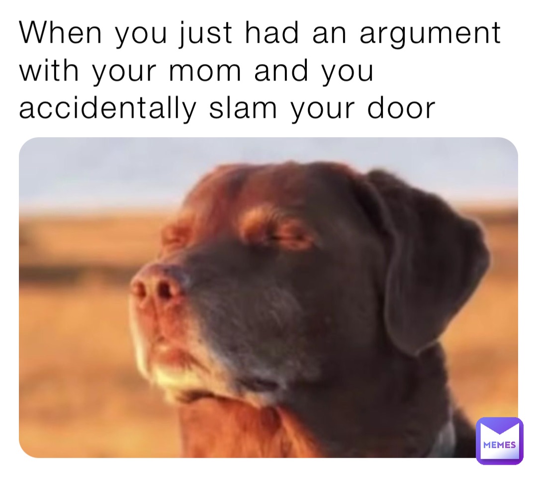 When you just had an argument with your mom and you accidentally slam your door