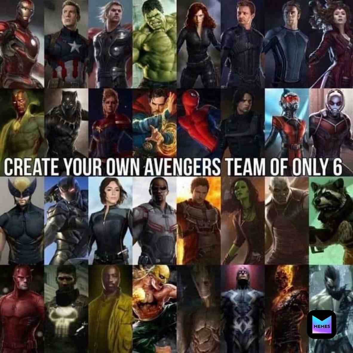 Go on fellas!!! Mine are Punisher, Ghost Rider, Scarlet Witch, Thor, Doctor Strange and Wolverine
#ironman #captainamerica #thor #hulk #blackwidow #hawkeye #quicksilver #scarletwitch #vision #blackpanther #captainmarvel #doctorstrange #spiderman #wintersoldier #wasp #antman #wolverine #warmachine #quake #falcon #starlord #gamora #drax #rocket #daredevil #punisher #lukecage #ironfist #groot #nova #ghostrider #namor #avengers #marvel