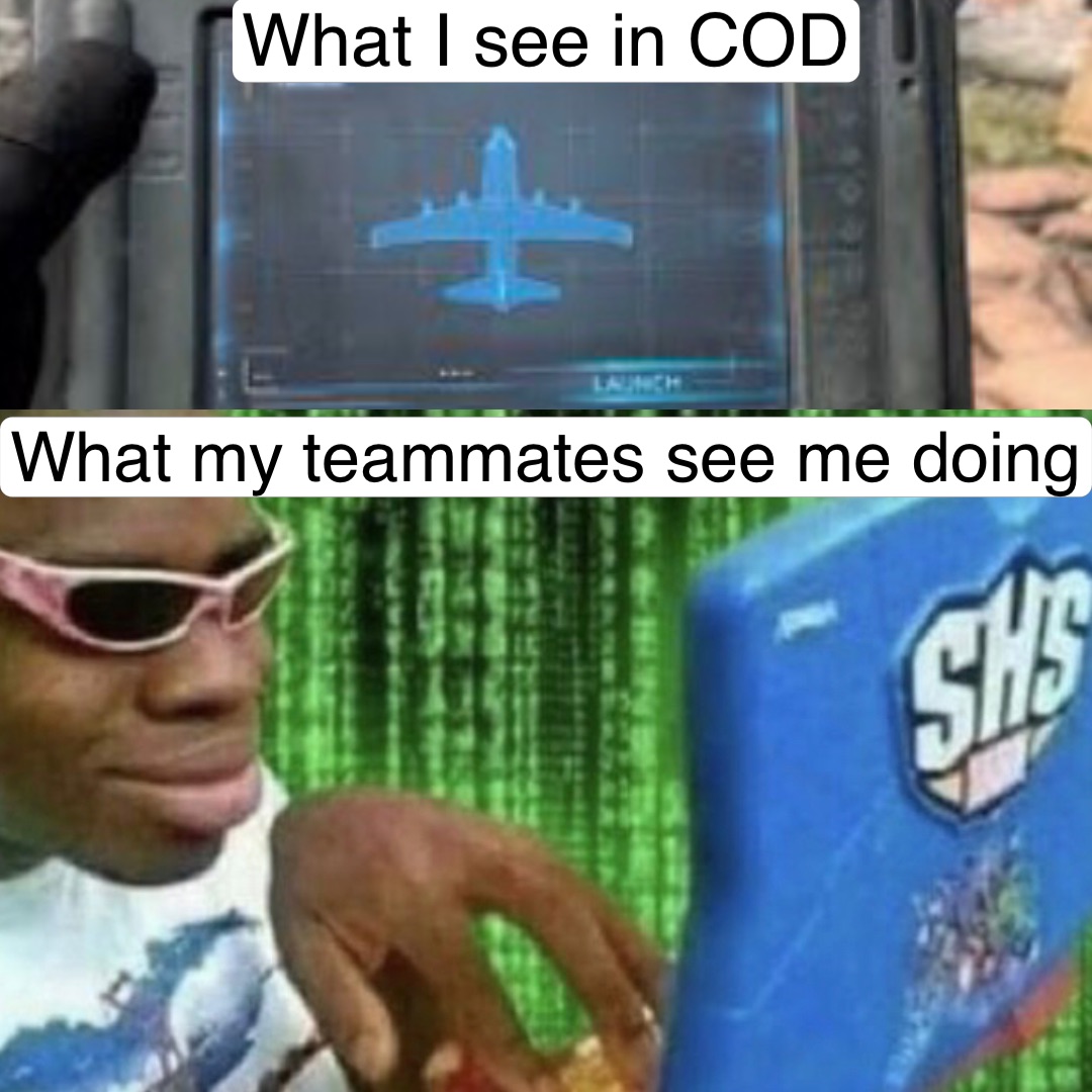 What I see in COD What my teammates see me doing