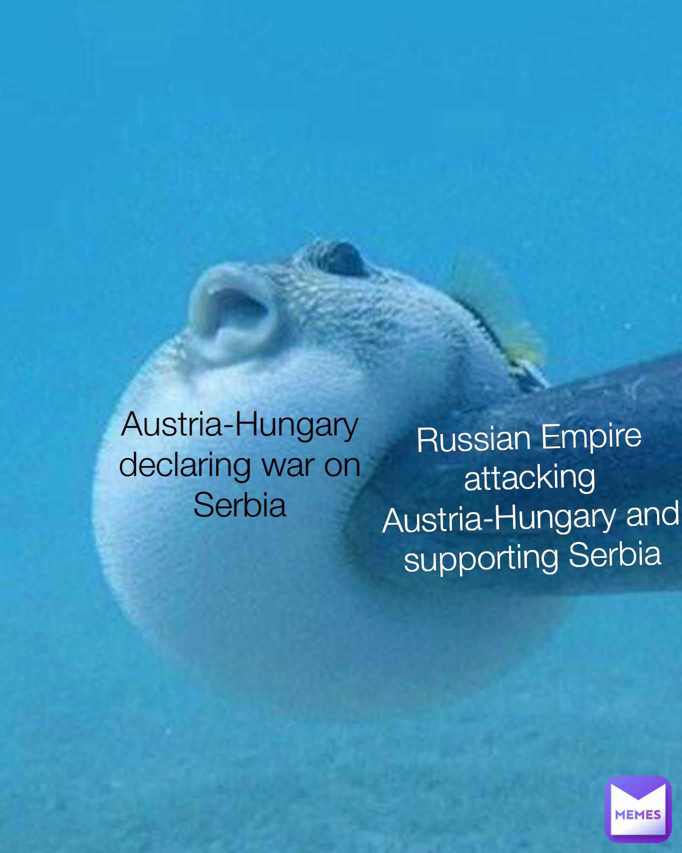 Russian Empire attacking Austria-Hungary and supporting Serbia Austria-Hungary declaring war on Serbia