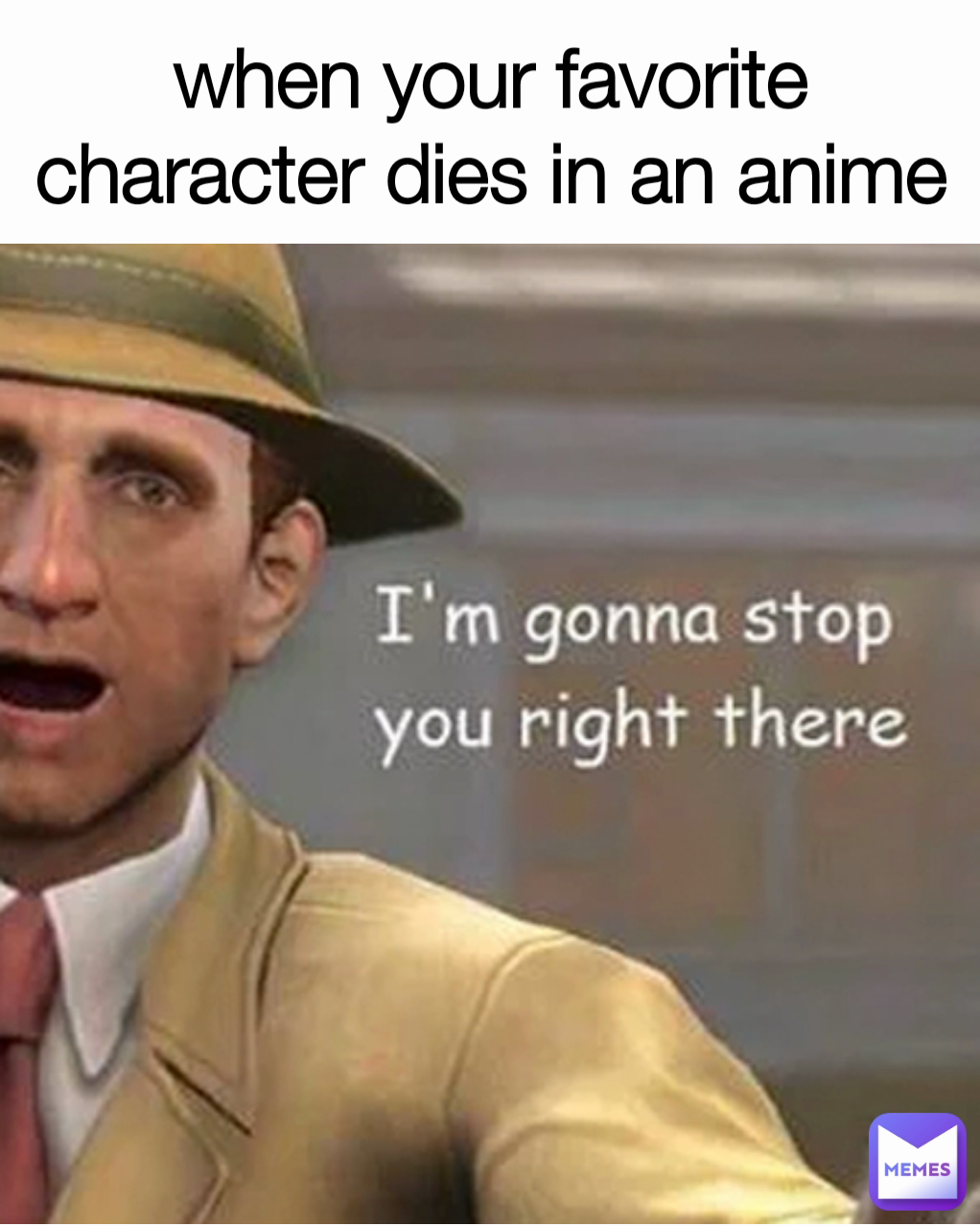 when your favorite character dies in an anime