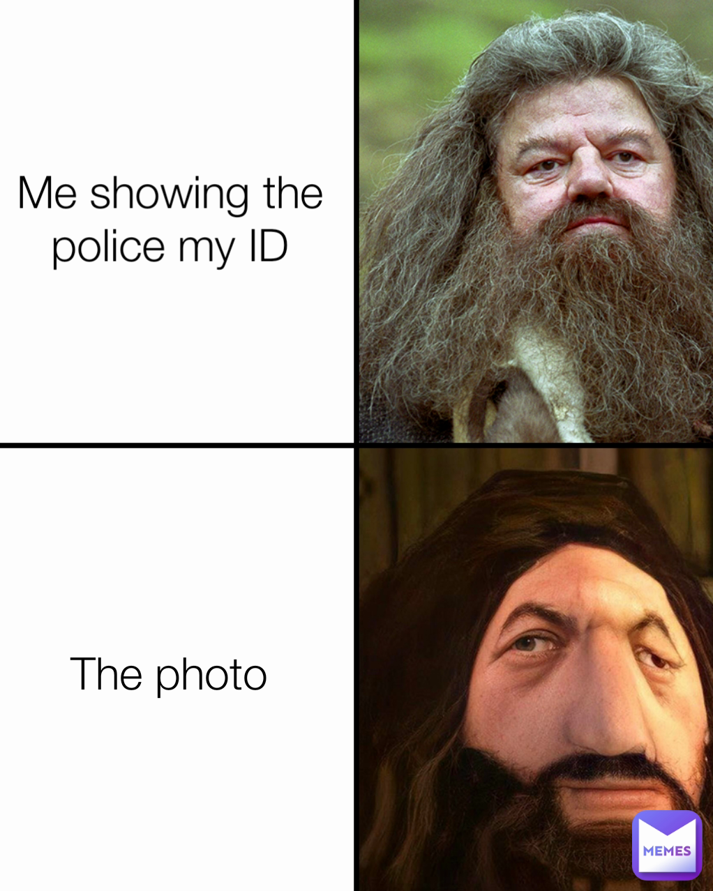 The photo Me showing the police my ID