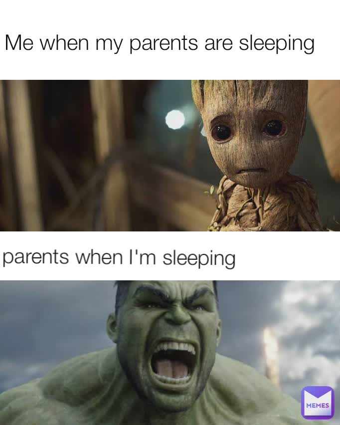 parents when I'm sleeping  Me when my parents are sleeping 