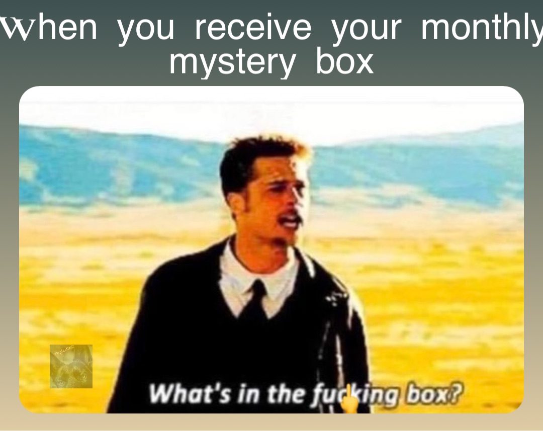 When you receive your monthly mystery box