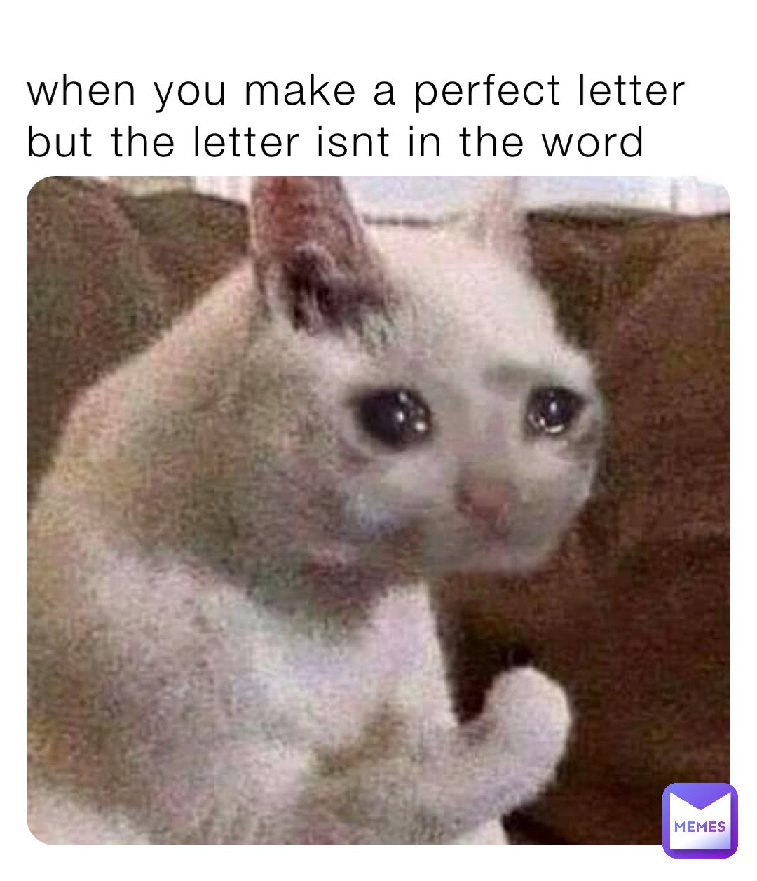 when you make a perfect letter but the letter isnt in the word
