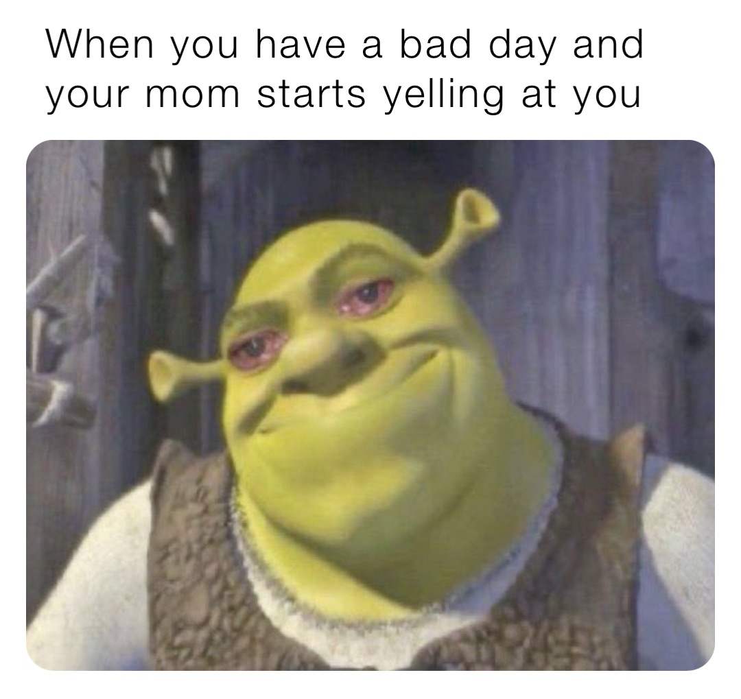 When you have a bad day and your mom starts yelling at you