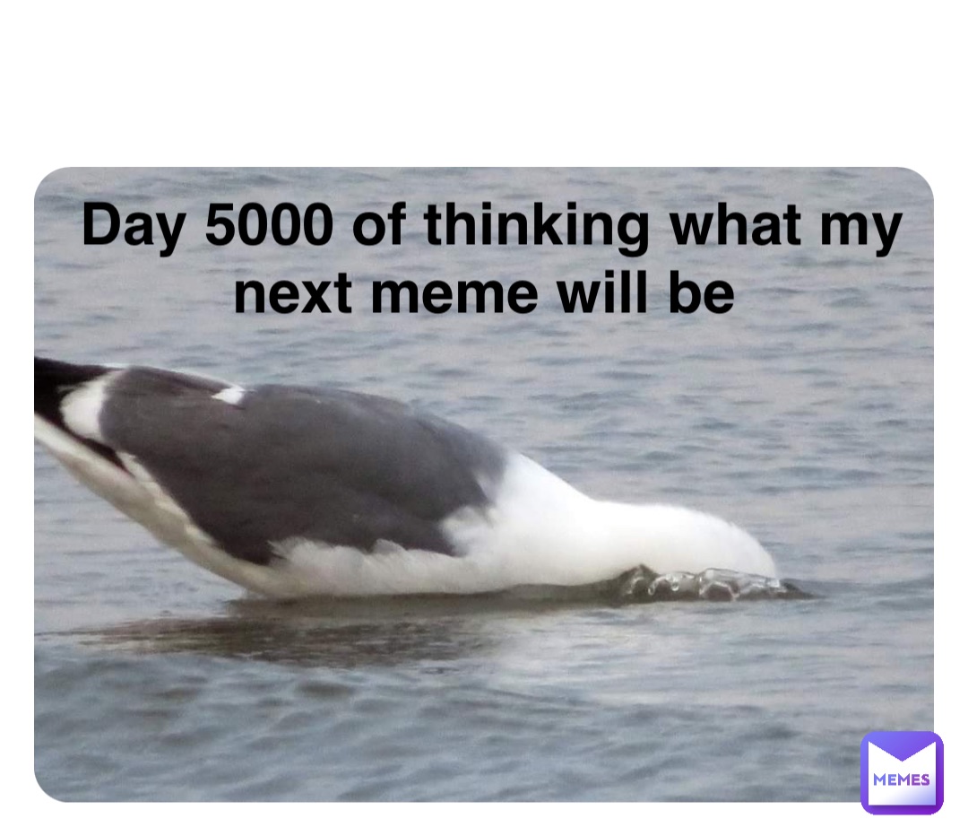 Double tap to edit Day 5000 of thinking what my next meme will be
