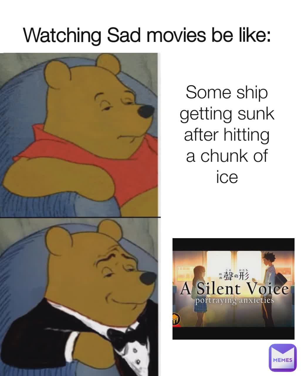 Watching Sad movies be like: Some ship getting sunk after hitting a chunk of ice