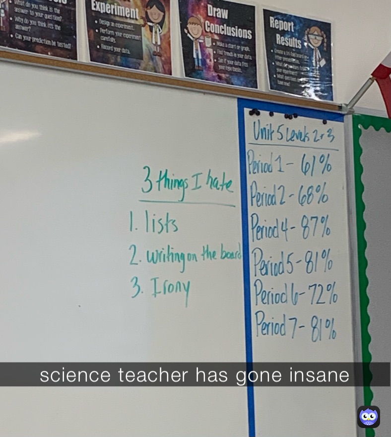 science teacher has gone insane 