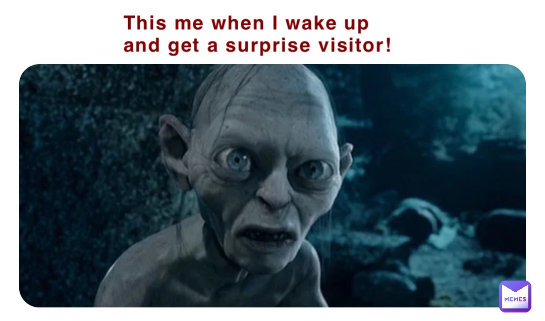 This me when I wake up and get a surprise visitor!